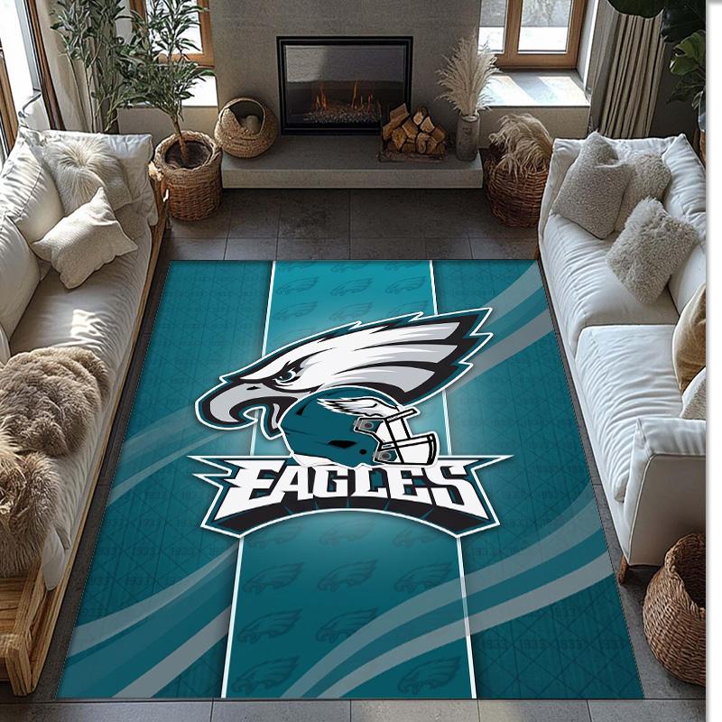 Кристально-бархатный ковер Philadelphia Eagles Мягкий Анти?Нескользящий коврик для пола, удобный ковер для декора гостиной, спальни в доме