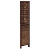 4 pc Room Divider Dark Brown Solid Paulownia Wood