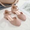 Baotou sandals fairy wind 2025 summer new student versatile thick heel word with middle heel single shoes ins tide