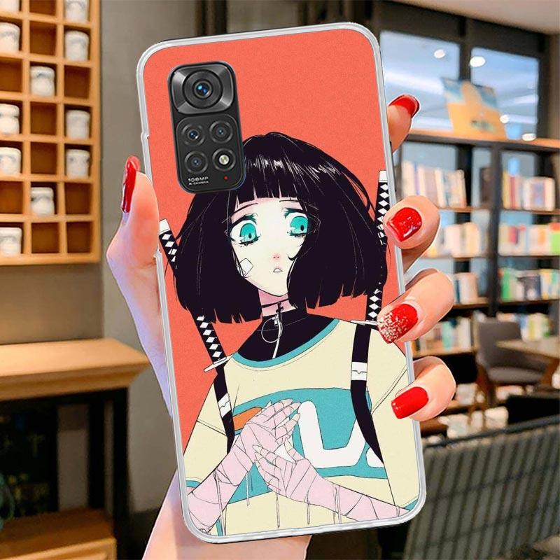 Japanese Style Anime Girl Cover Phone Case For Xiaomi Redmi Note 15 14 13 12 11 10 Pro Plus 14S 12S 11S 11T 11E 10S Soft Fundas
