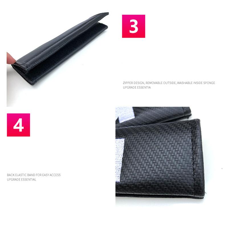 OSTB7 2pcs Carbon Leather Seat Belt Covers Car Accessories For BMW M E39 E46 E90 E60 F10 F20 F30 F34 F01 G20 G30 X1 X3 X5 X6 M3 M4 M5