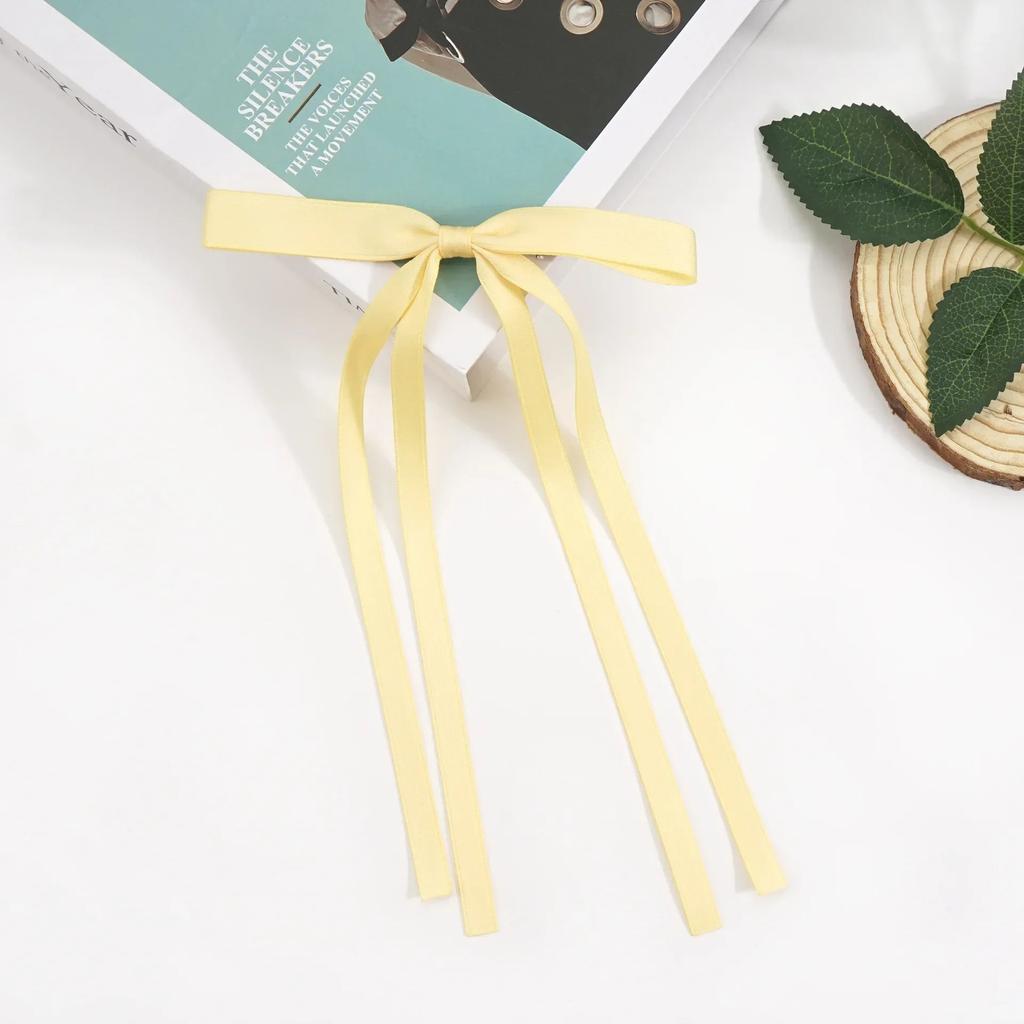Sweet Bow Ribbon Hair Clips Elegant Women Girls Long Ribbon Hairpin Daily Party Gifts Wedding Jewelry Fashion Style Accessories