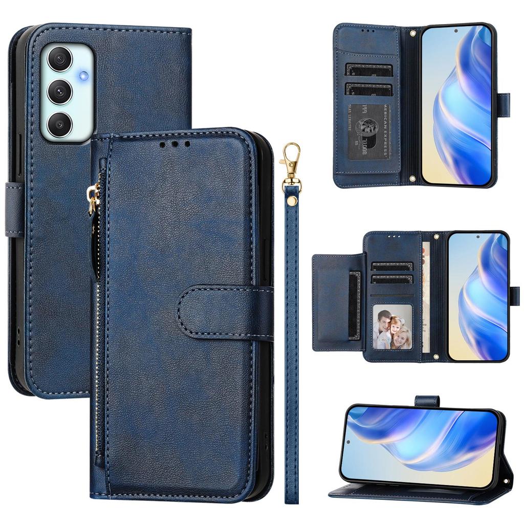 Чехол-книжка на Samsung Galaxy A34 5G с карманом на молнии и несколькими слотами для карт, кожаный чехол для телефона