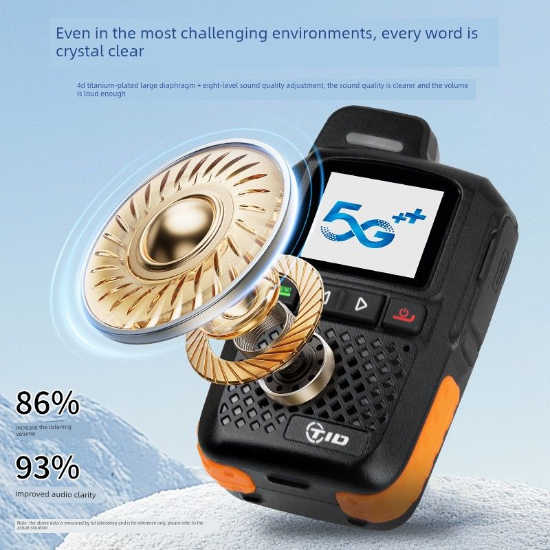 Intercom Radio with 5000 Km Public Network Range, 2026 New Model for Civilian Use, 50 Km Range for Self-Driving Tours and Construction Site Use