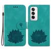 For Oppo Reno12 5G (Global) Wallet Case Lotus Imprint Leather Stand Phone Cover