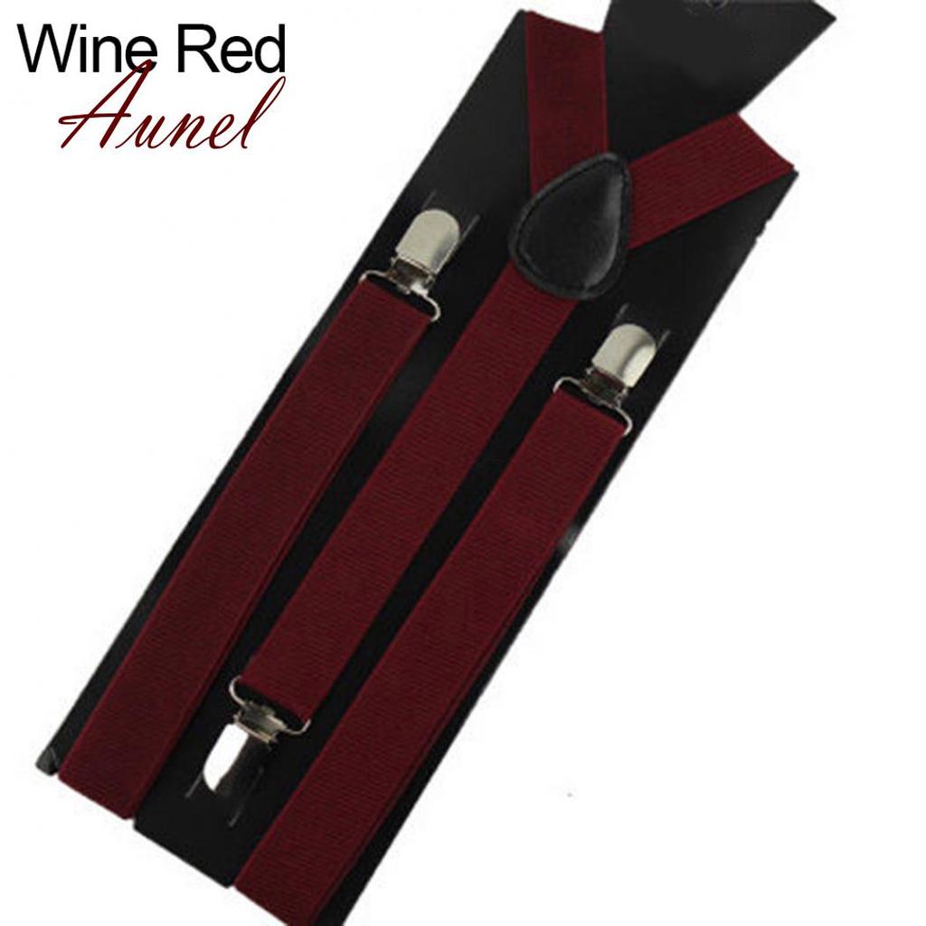 Men'S And Women'S Candy Color Clip Type Elastic Suspenders With Y-Shaped Adjustable Brackets Gifts