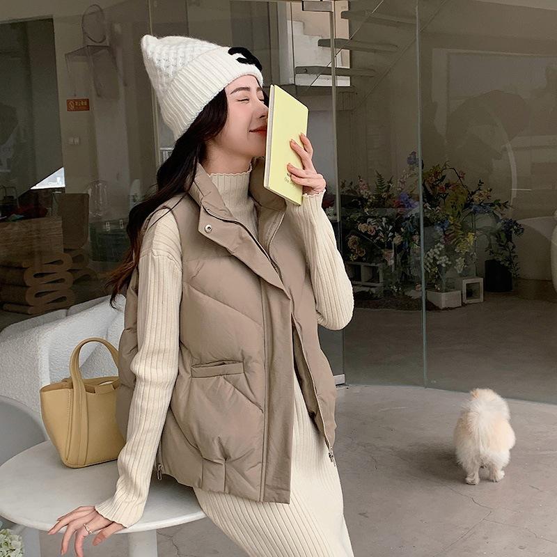 Cotton vest women's autumn and winter new products stand-up collar small fragrant wind sleeveless cotton clothes vest wearing vest jacket tide