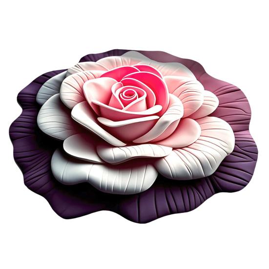 Peony Floor Mat 3D Visual Effect Floral Rug Absorbent Bathroom Mat