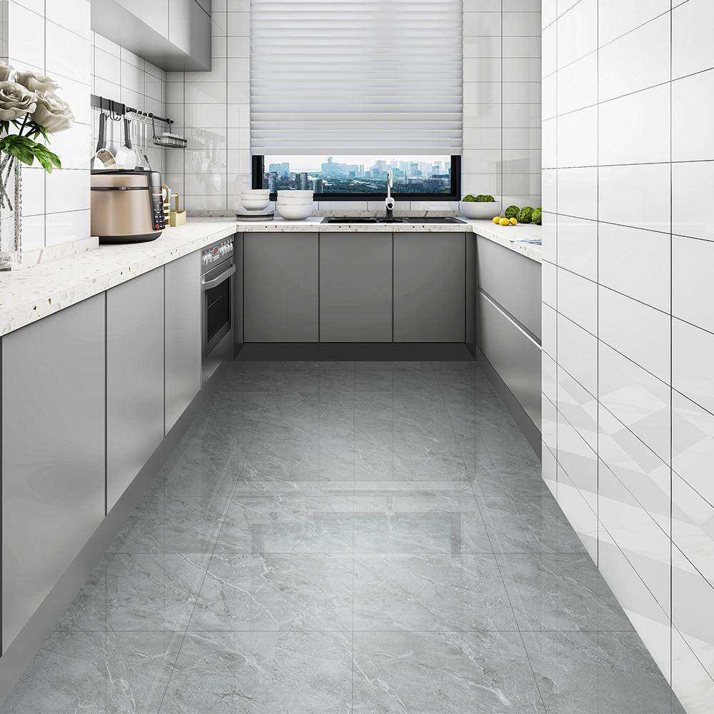 Серый, черный мрамор, напольная плитка из искусственной кожи, виниловые наклейки на пол, водонепроницаемая наклейка на пол для ванной комнаты, кухни, спальни, толщина 0,93 мм