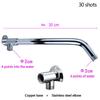 Stainless Steel Shower Extension Pipe Joint 30cm Bright Chrome Outside Arm Bottom Hose Wall Mounted Shower Head Extension Arm