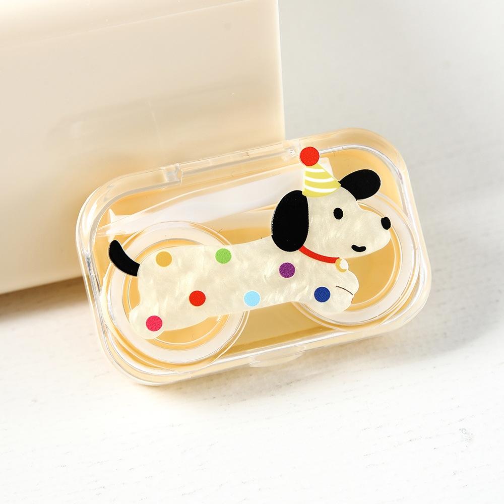 Cartoon Animal Contact Lens Case For Women Girls Portable Travel Eye Contact Lenses Box Storage Container With Mirror Tweezers