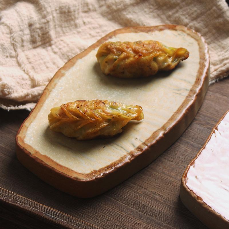 Японская минималистичная керамическая тарелка для суши и пельменей - Изысканный подглазурный дизайн