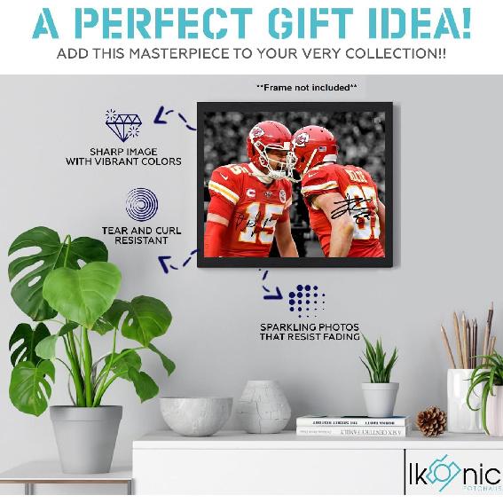 Ikonic Fotohaus Patrick Mahomes Travis Kelce Signed Photo Autograph Print Wall Art Home Decor