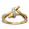 Gold Plated Ring 'Attachante' Golden White - 13 Mm