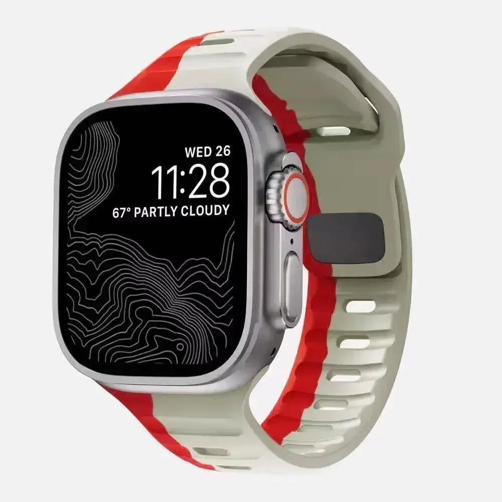 Мягкий силиконовый ремешок для Apple Watch Band Ultra 2, 49 мм, 44 мм, 45 мм, 42 мм, 41 мм, 42 мм, спортивный ремешок для часов iwatch Serise 5, 6, 7, 8, 9, браслет