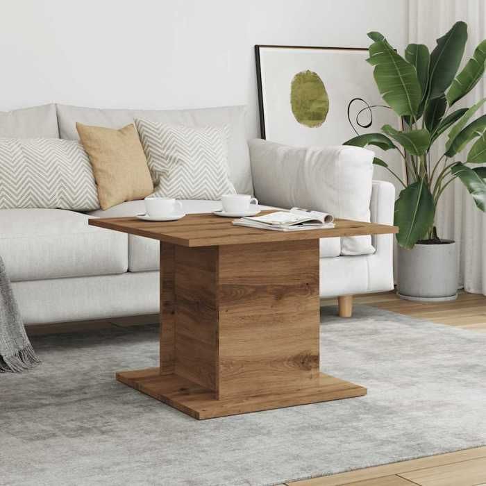 VidaXL Table basse chêne artisanal 55,5x55,5x40 cm bois d'ingénierie, table d'appoint, table de salon, table latérale, bout 856809