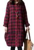Plaid One Shirt For Going Going Lounge Lounge Everyday Work Asian Pattern Tunic Length Commuting To School Red Red [unifiss] Shirt, Pattern, Piece,