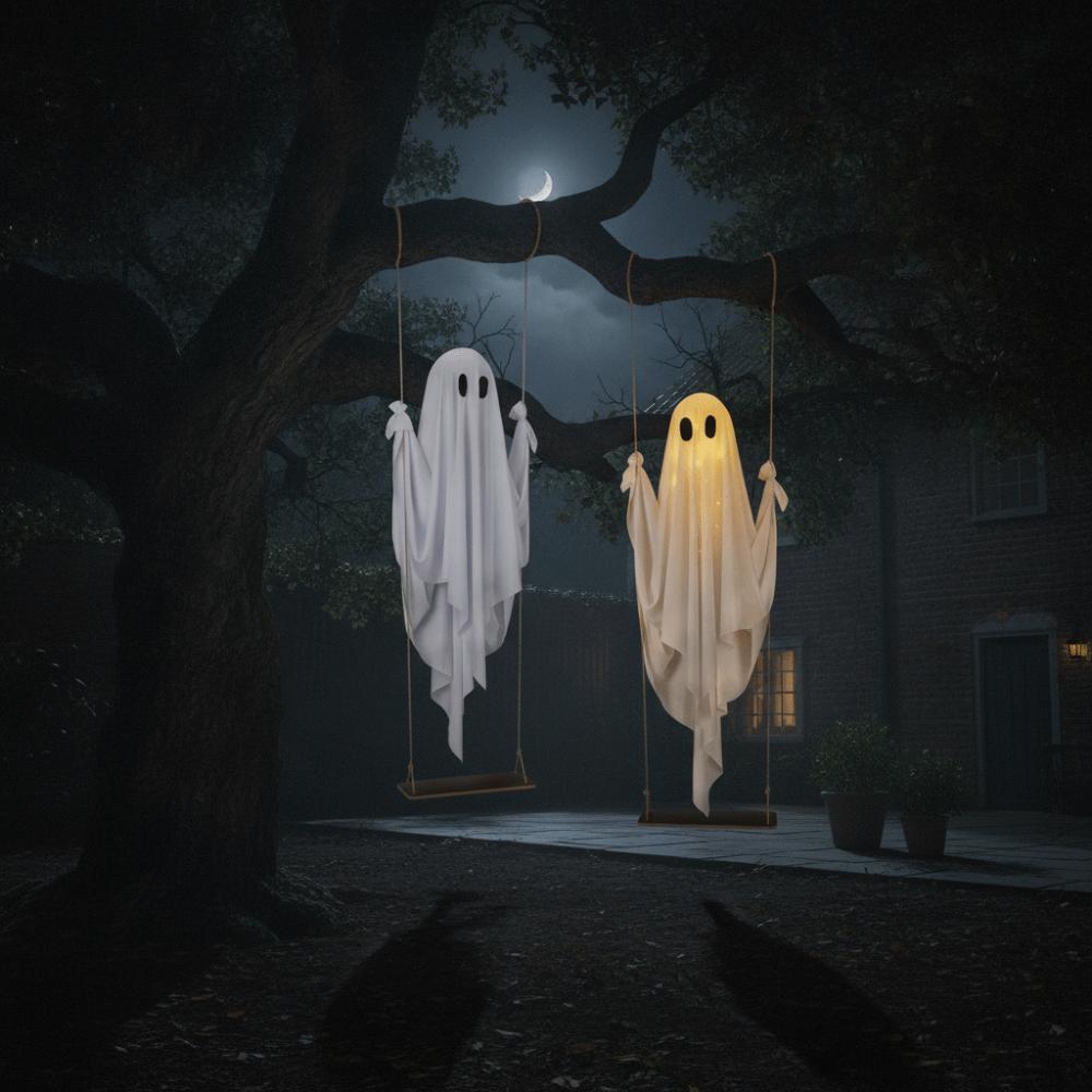 Remote-controlled Halloween Hanging Swing Ghost Luminous Ghost Swing Party