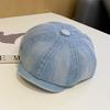Japanese Literary And Artistic Beret Retro Denim Star Anise Painter Hat Women'S Versatile Fashion Duck Tongue Forward Hat Hat