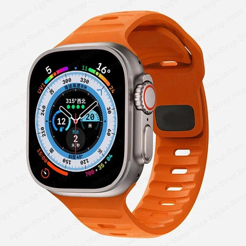 Silicone Strap for Apple Watch Band Ultra 2 49mm Correa Bracelet for Iwatch 9 8 7 6 5 SE 4 3 2 1 44mm 40mm 41mm 45mm 38mm 42mm Watchband