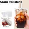 10pcs 16oz Clear Plastic Cups with Lids and Straws Plastic Coffee Cups with Lids Milkshakes Clear Party Coffee Cups Coffee Bar Accessories