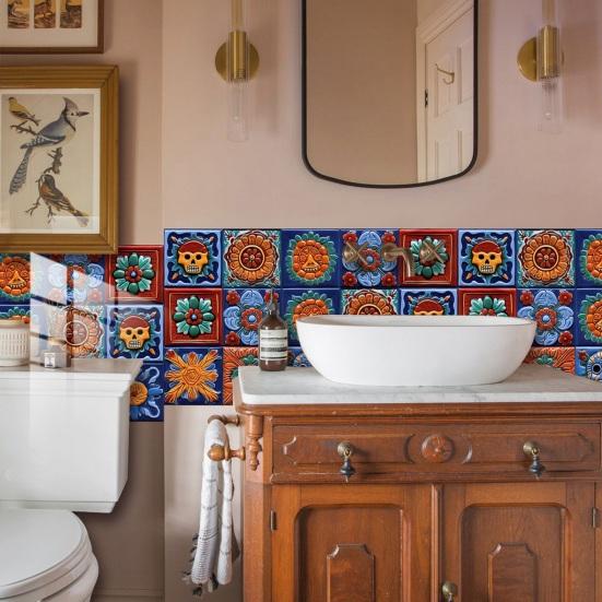 10 листов марокканских наклеек на стену винтажные самоклеящиеся водонепроницаемые ПВХ съемные для ванной комнаты