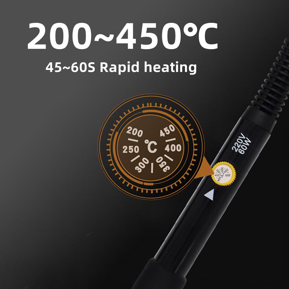 Adjustable Temperature Electric Soldering Iron 220V 60W Welding Solder Rework Station Heat Pencil Tips Repair Tool