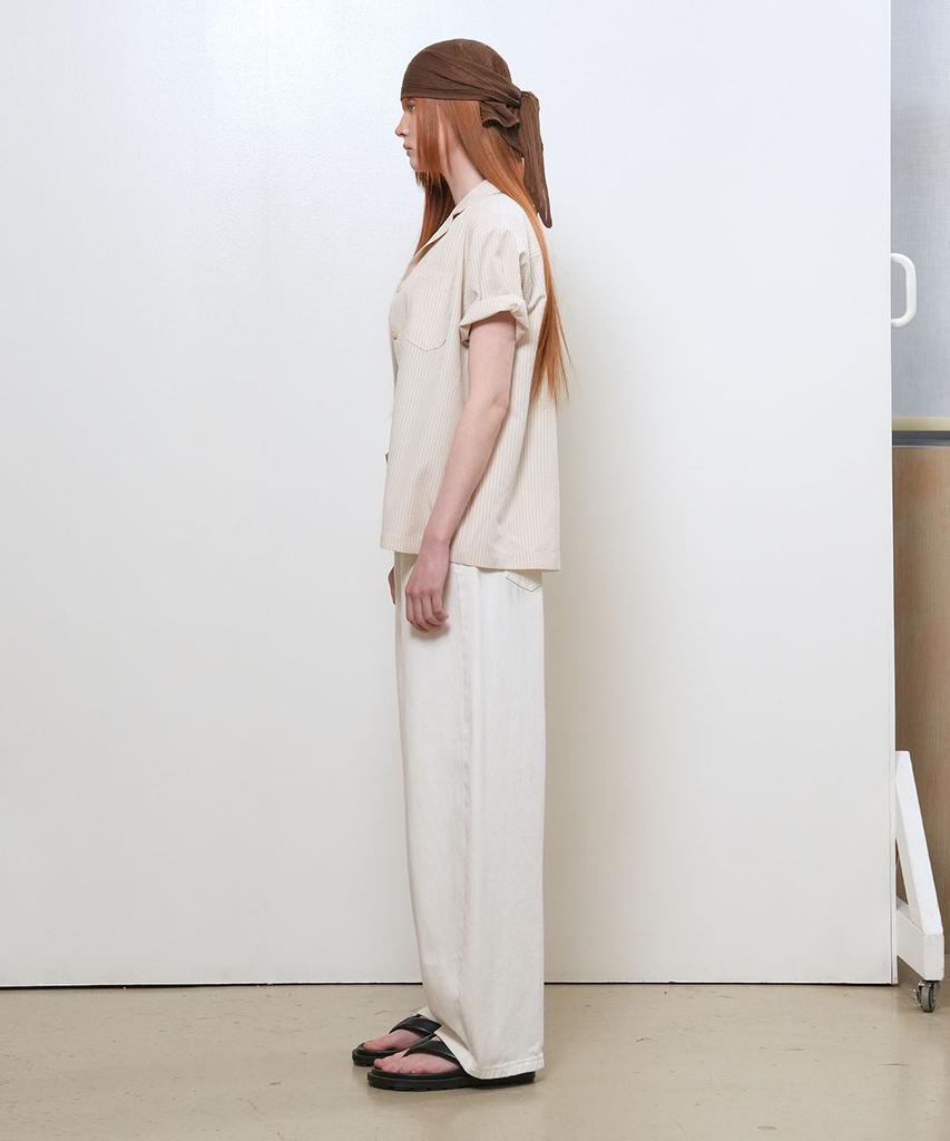 GENERALIDEA Seersucker Collar Half Shirt [Beige] / Gf2Lsh518