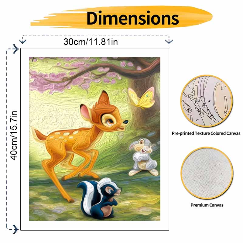 Disney Бэмби цифровая масляная живопись DIY раскраска ручная роспись ручная роспись заполнение домашний декор подарок холст настенное искусство для гостиной