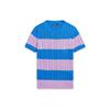 Polo Ss23 Color Block Striped Logo Embroidered Crew Neck Short Sleeve Knit Top Women Tops Blue WMPOSWENC020686-999