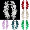 1 Pair Embroidered Trim Patches 3D Flower Applique For Clothes Bag Lace Flower DIY Hollow Exquisite Badges Accessories 23X8cm