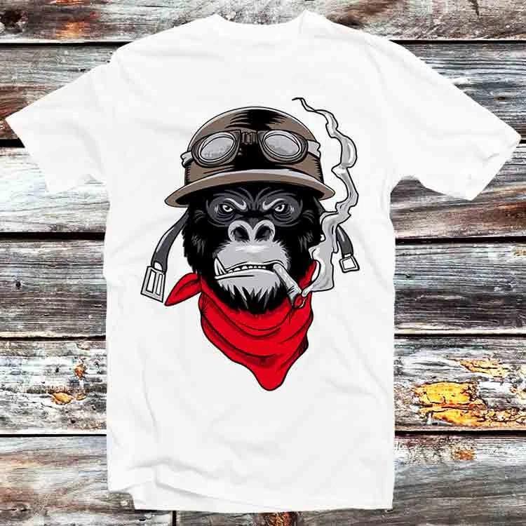 Monkey Gangsta Biker Heavy Metal Rock Punk T Shirt B835