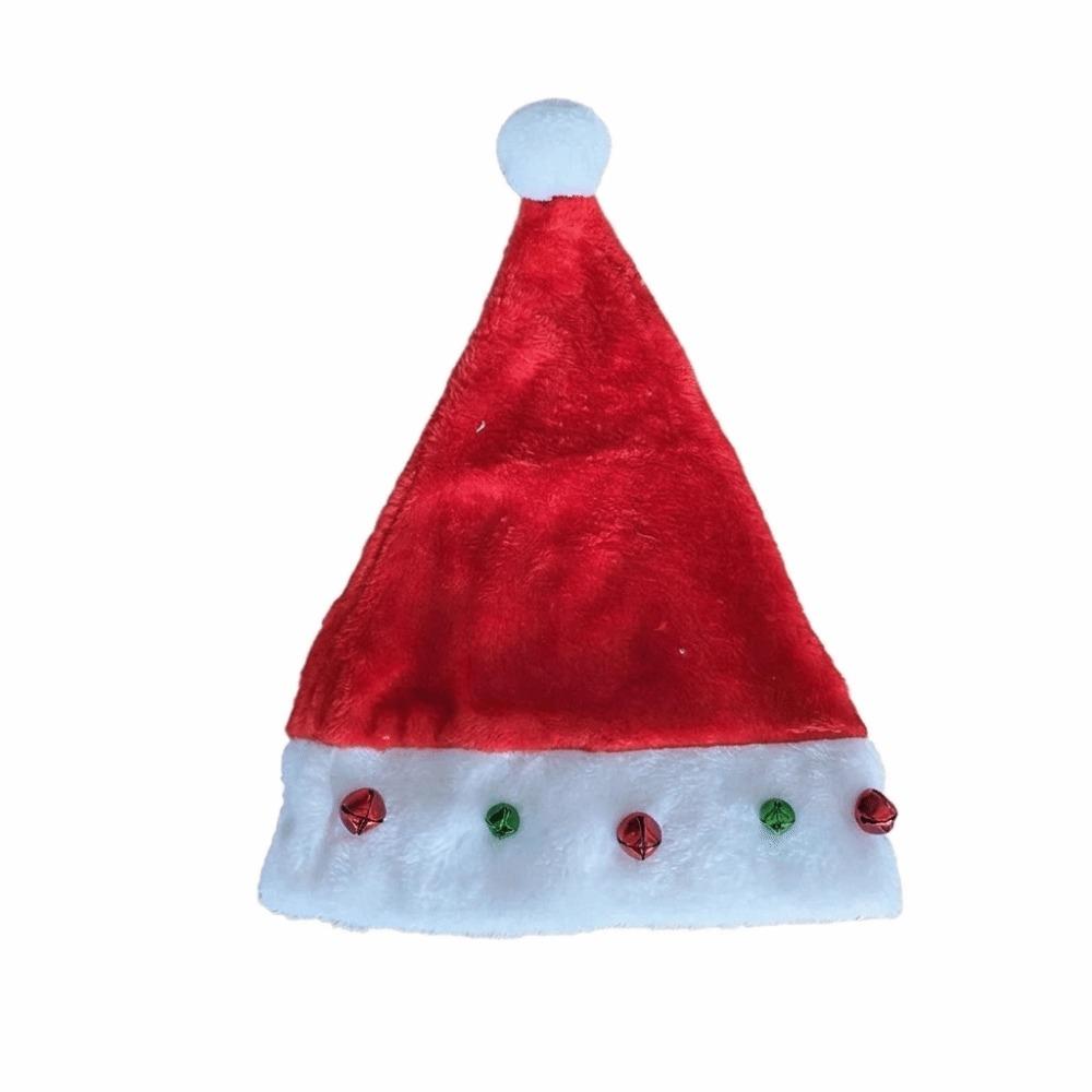 Multi Colored Fur Xmas Cap with Sewn Bells Santa Hat Red Christmas Hat  Christmas Parties and Games