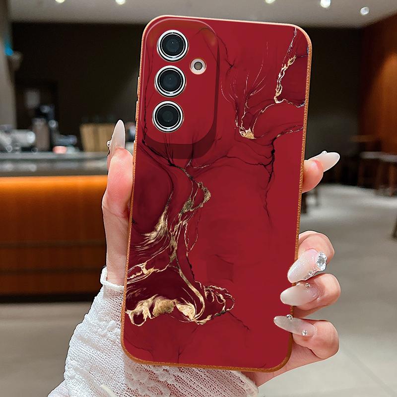 Чехол с мраморным узором для Samsung S26 Ultra S25 Edge S24 S23 Plus S22 S21 FE A15 A16 A17 A35 A36 A54 A55 A56 A57 5G Мягкая обложка с текстурой кожи