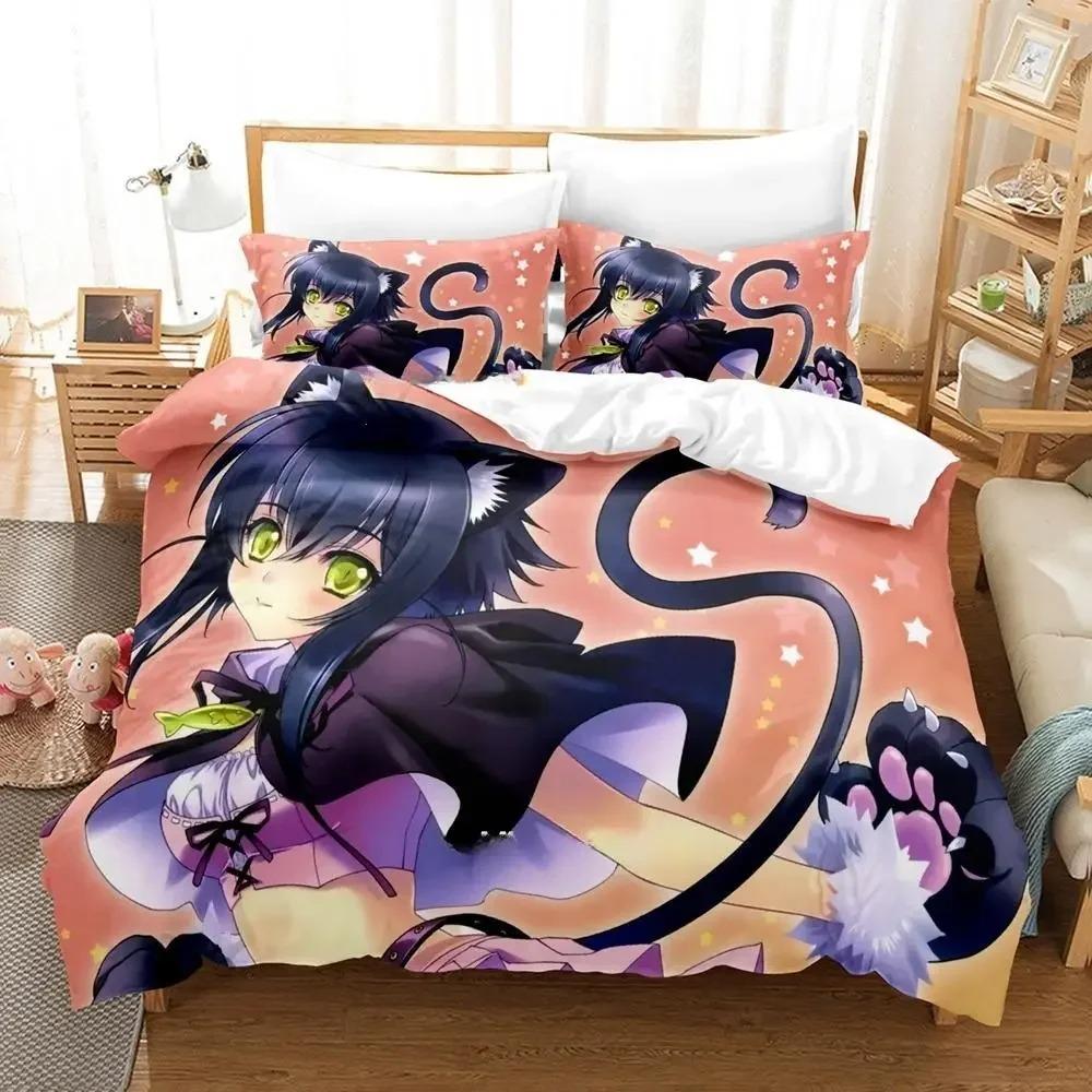 Постельное белье Aquarian Age Односпальное Полуторное Двуспальное Кингсайз Комплект постельного белья Взрослый Детский Спальня Комплекты пододеяльников Комплект простыней с 3D-принтом Аниме
