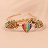 Retro Bohemian Braided Bracelets Hand Jewelry Heart Bead Bangle Beads Weave Bracelets  Women