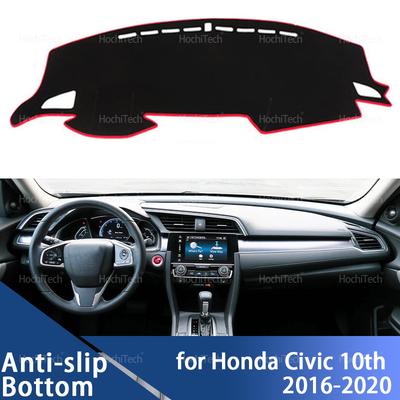 Чехол на приборную панель для Honda Civic 10-го поколения 2016 2017 2018 2019 2020 годов выпуска, коврик под приборную панель, солнцезащитная накладка.