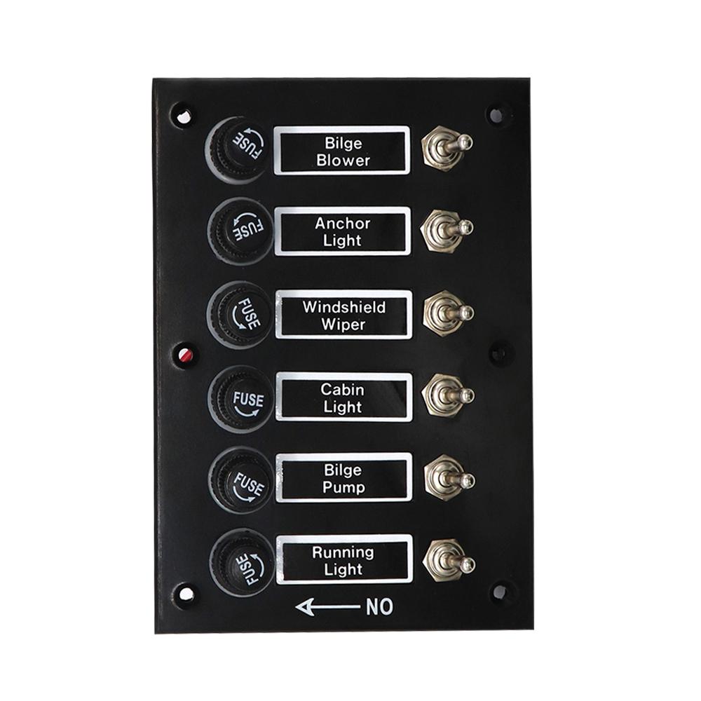6 групп, автомобильные аксессуары, панель переключателей постоянного тока 12/24 В для автомобиля, морского корабля, каравана, автодома, предохранитель, защита вкл/выкл, кулисный переключатель