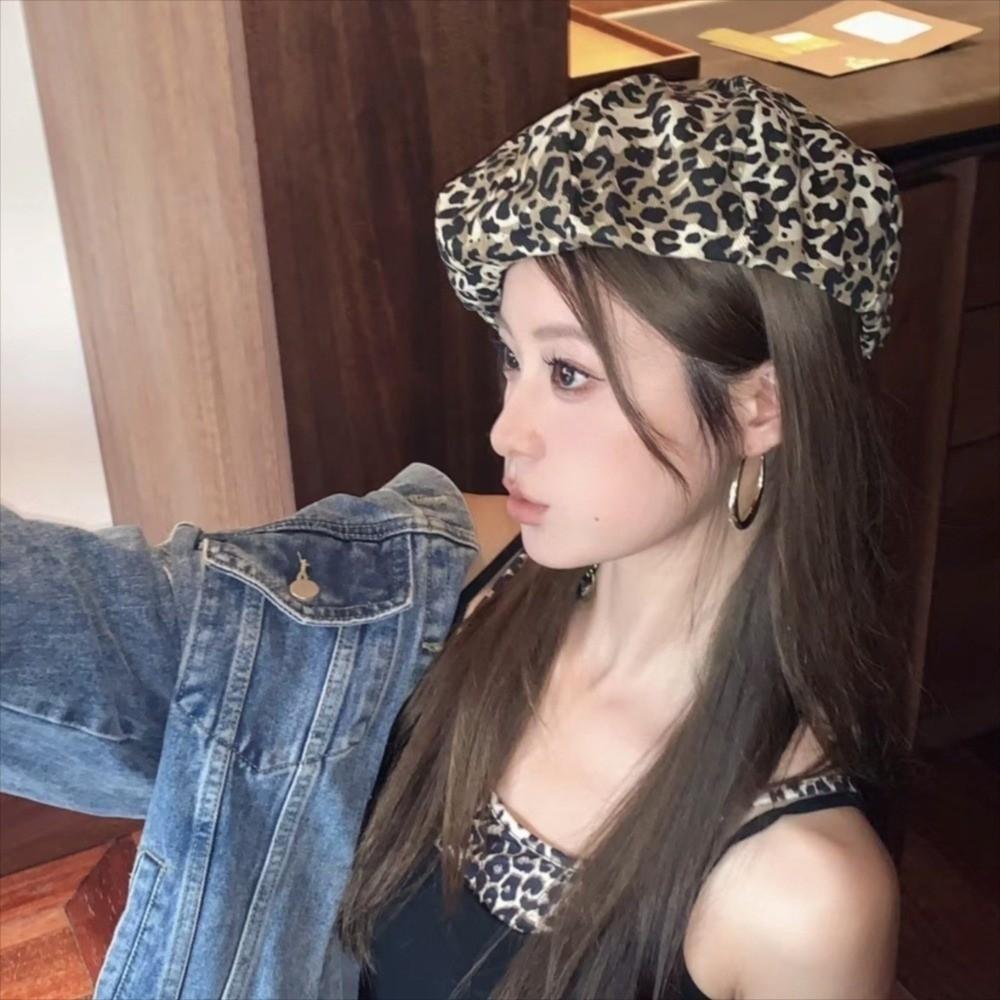 Берет с леопардовым принтом, классическая шляпа художника, ретро восьмиугольная кепка, уличная одежда