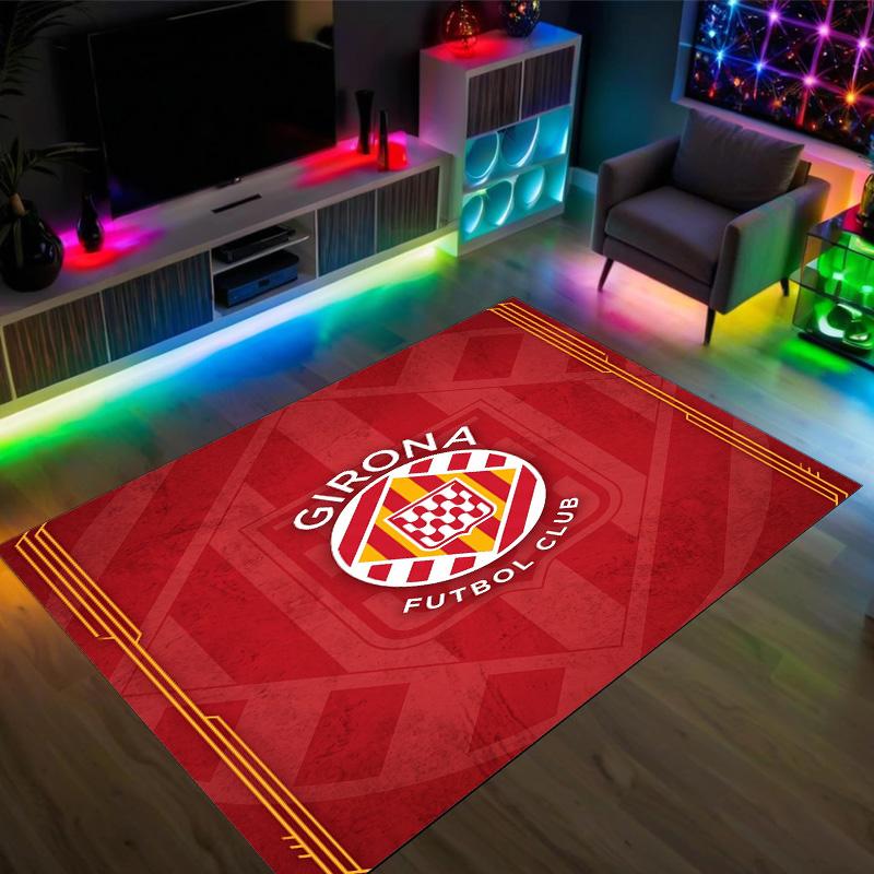 Дизайн Girona FC Кристальный Велюровый Ковер Уютный Не?Нескользящий ковер с принтом для спальни, гостиной, прихожей