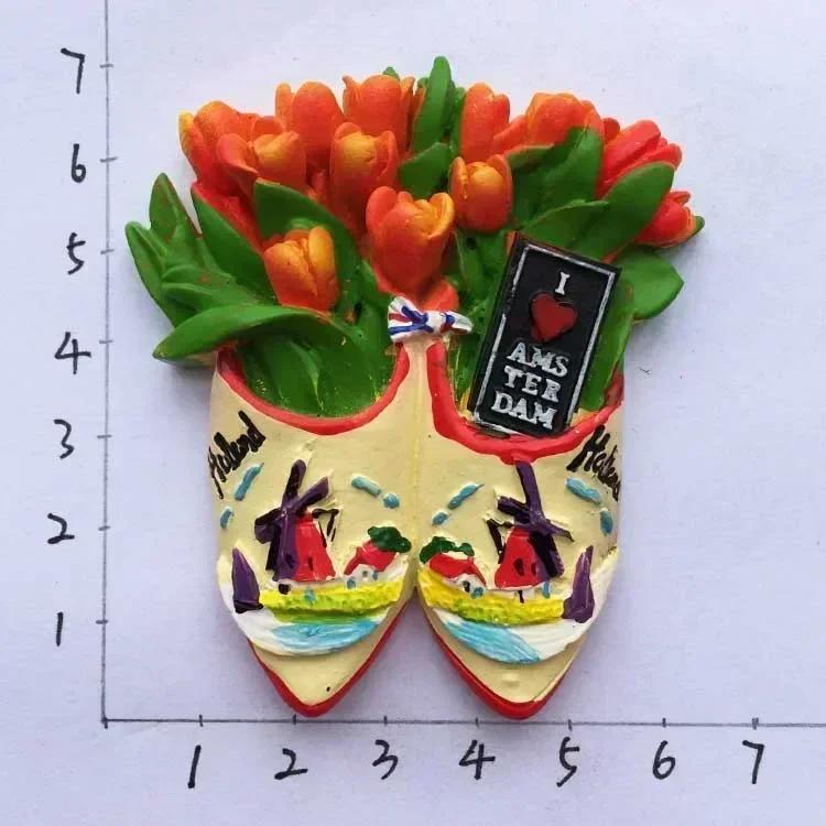 Амстердам Нидерланды Магниты на холодильник Туристический сувенир Голландская мельница Магнитные наклейки на холодильник Коллекция Домашний декор Подарок