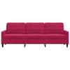 3 Seater Sofa Burgundy 210 cm Velvet