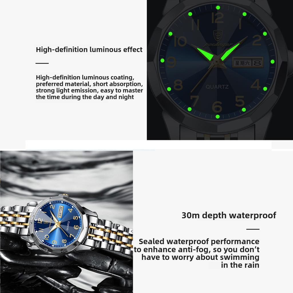 Элегантные Модные Женские Часы Роскошный Бренд Оригинальные Кварцевые Часы для Леди Водонепроницаемые из Нержавеющей Стали Светящиеся Дата