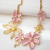 Irregular Flower Collarbone Chain Drip Oil Women Pendant Necklace Trendy Floral Necklace  Banquet