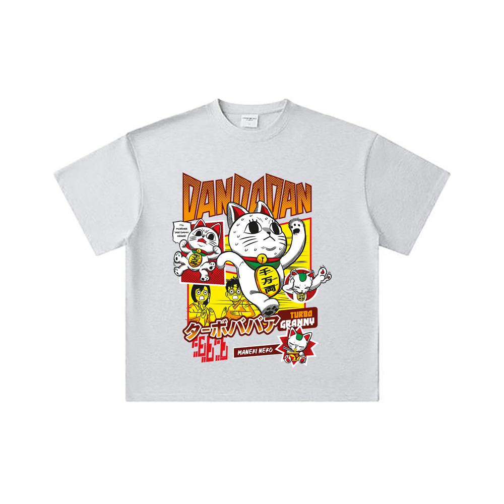 260 GSM Double Yarn 32 Count 100% Cotton Dandadan V31 Turbo Granny Print Unisex Heavy Cotton T Shirt