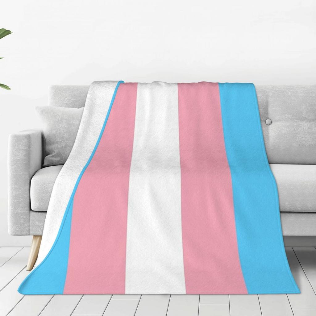 Transgender Flag Lgbt Pride Blanket Soft Warm Flannel Throw Blanket Cover for Bed Living room Picnic Travel Home Sofa