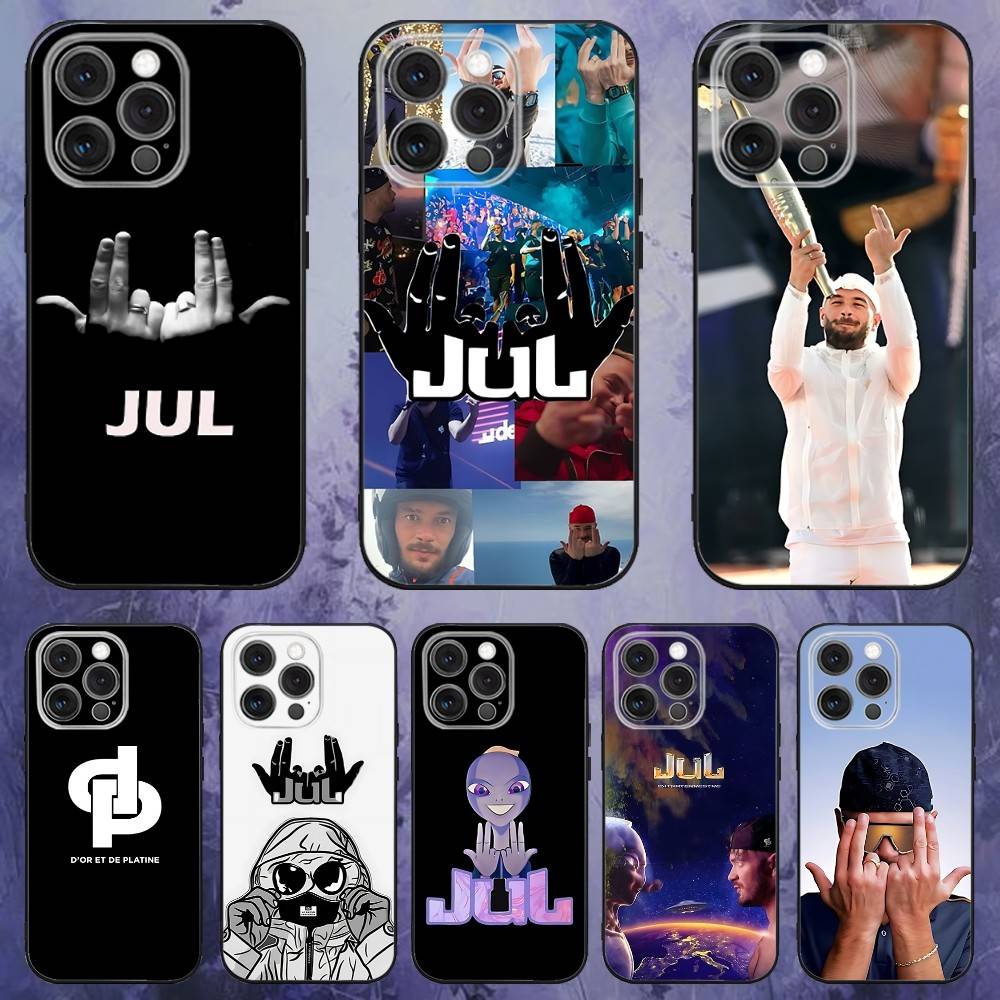 Rapper J-JUL Phone Case For iPhone 17,16,15,14,13,12,Pro,Max,Plus,E,SE4,Air,Mini Black Soft Box