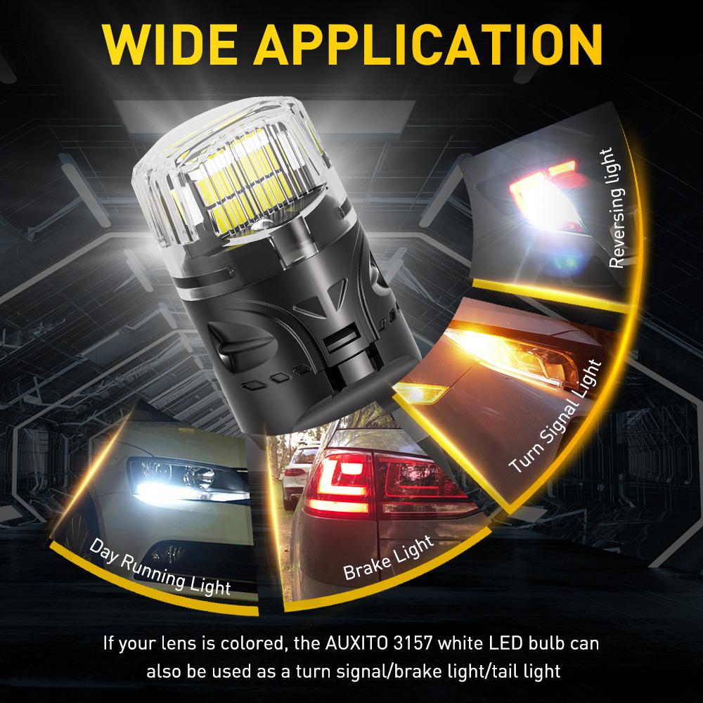 AUXITO 2Pcs Canbus T20 LED 7443 W21/5W Led Bulbs 7440 WY21W W21W Reverse Parking Lamps Daytime Running Light No Error 6500K 3