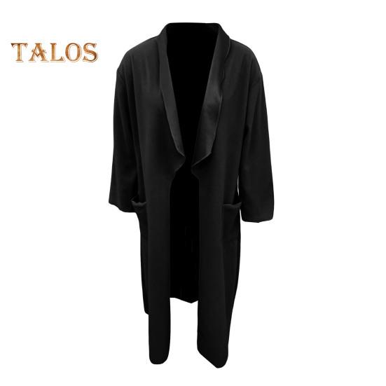 Женская шерстяная куртка с отложным воротником, однотонное трикотажное пальто средней длины, с длинными рукавами, для поездок на работу, свиданий, весна, осень, зима, пальто