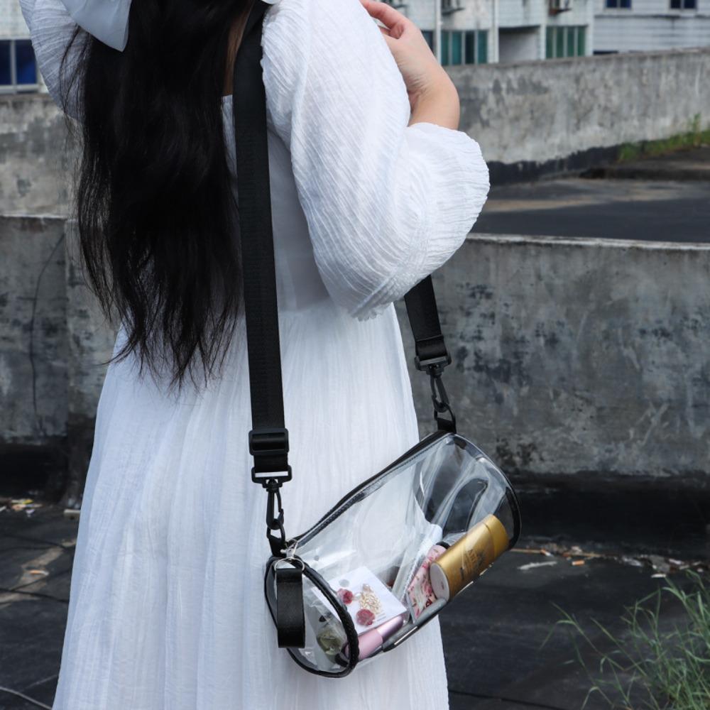 Прозрачная лазерная сумка через плечо для женщин цилиндрическая модная мини-сумка через плечо из ПВХ-желе маленькая сумка-тоут